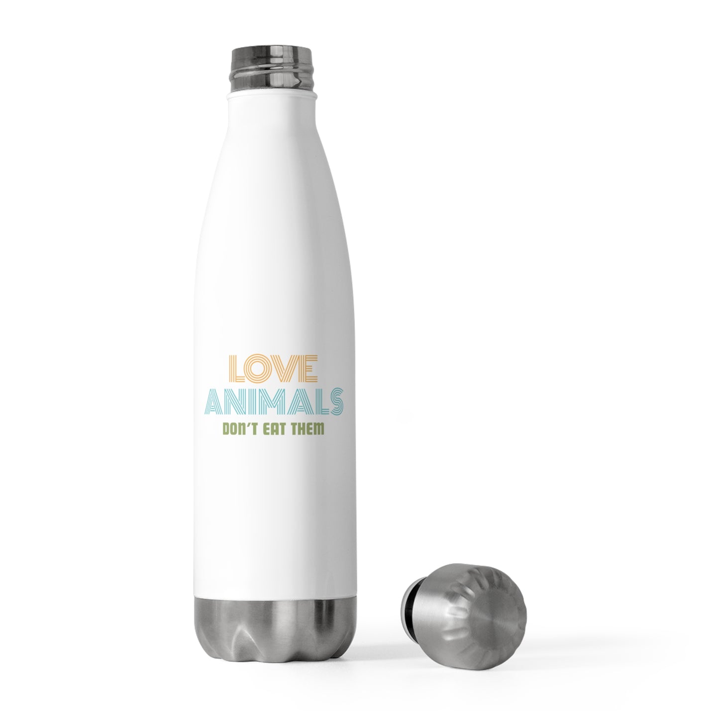 Love Animals, Don't Eat Them - 20oz Insulated Water Bottle
