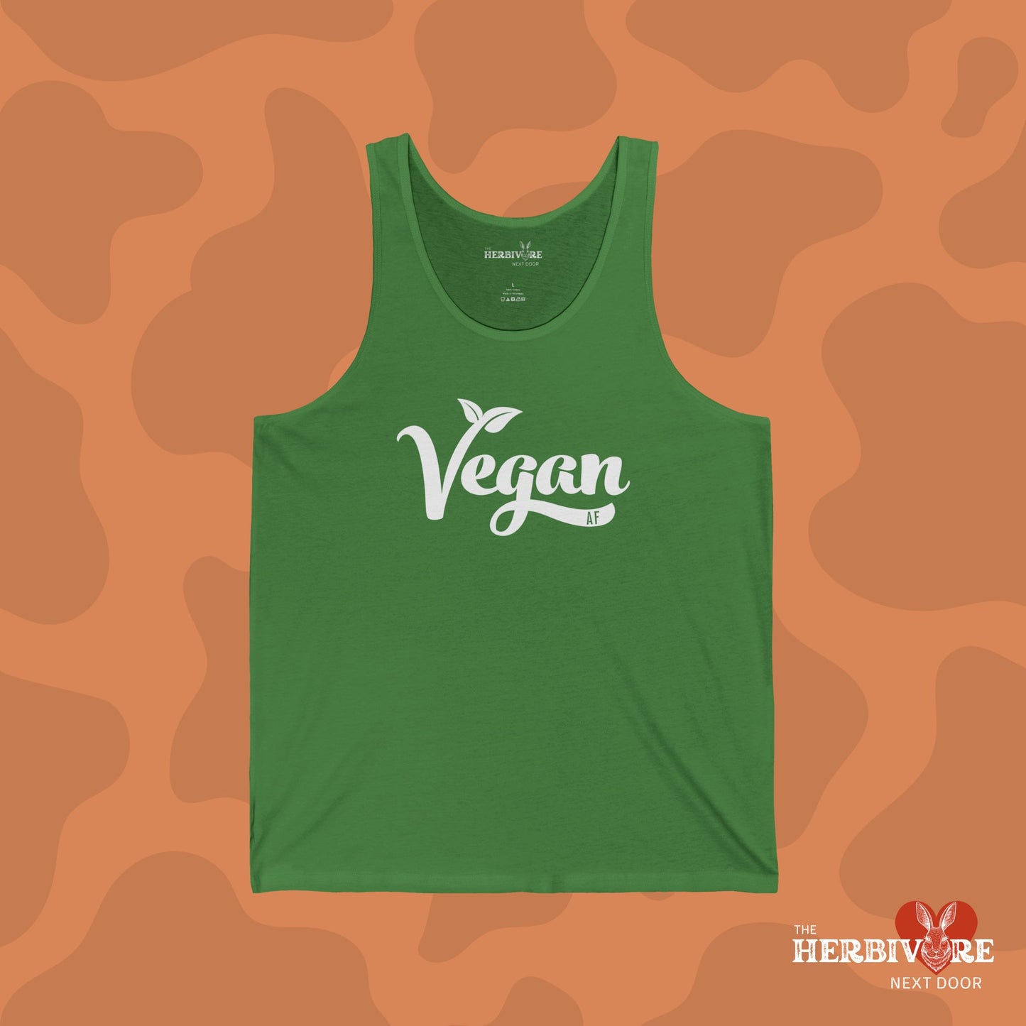 Vegan AF with White Font Unisex Jersey Tank