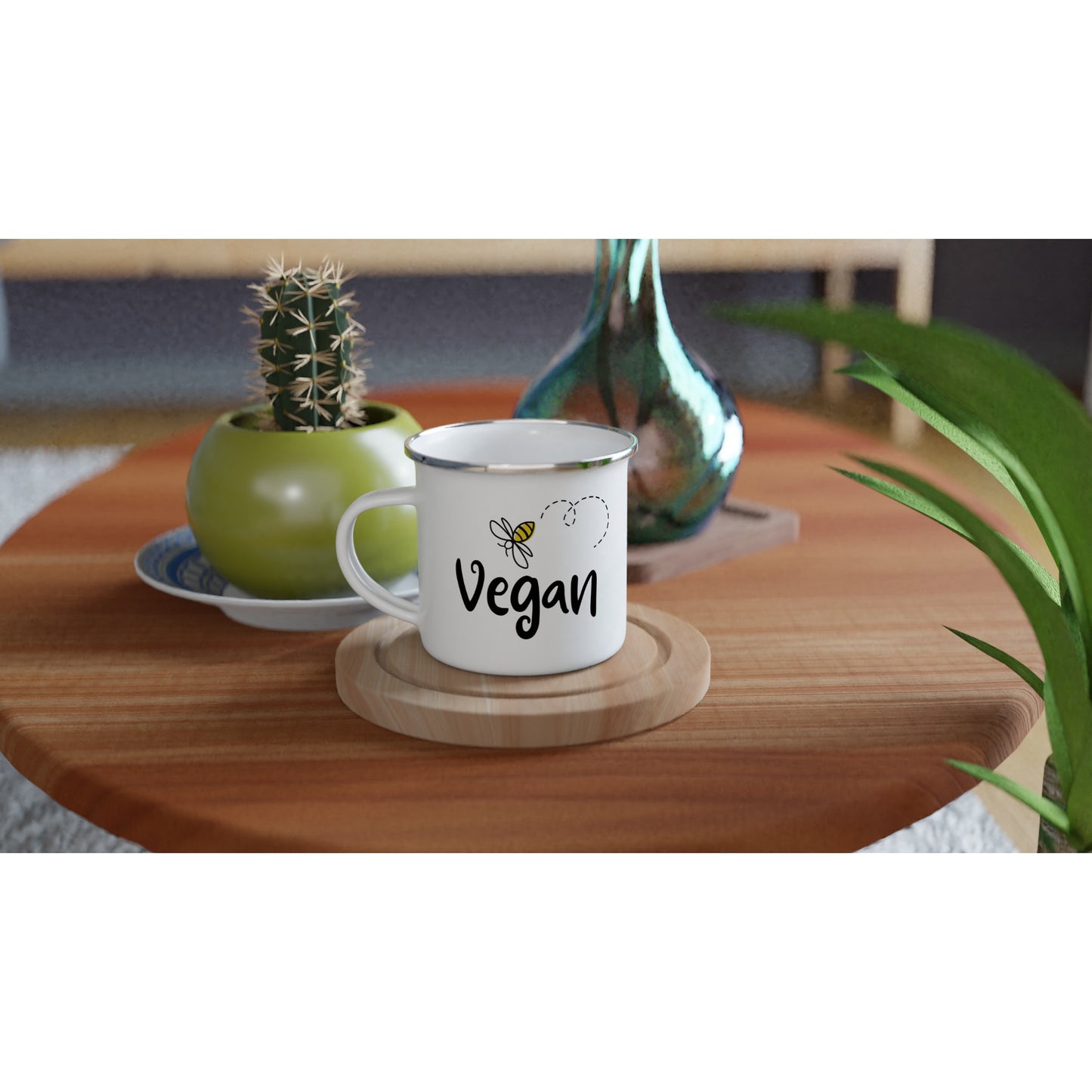 Bee Vegan - Enamel Mug