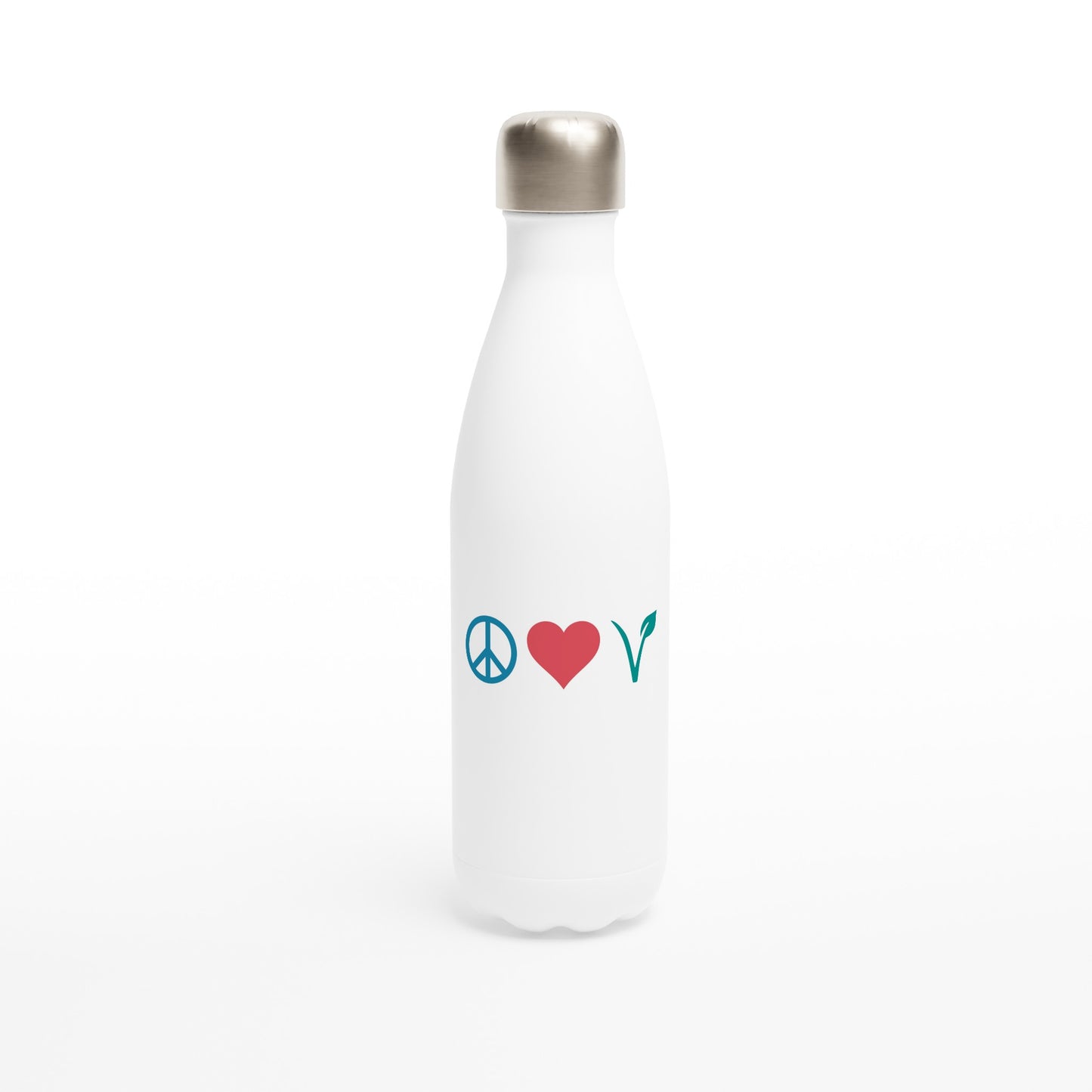 White 17oz Stainless Steel Water Bottle