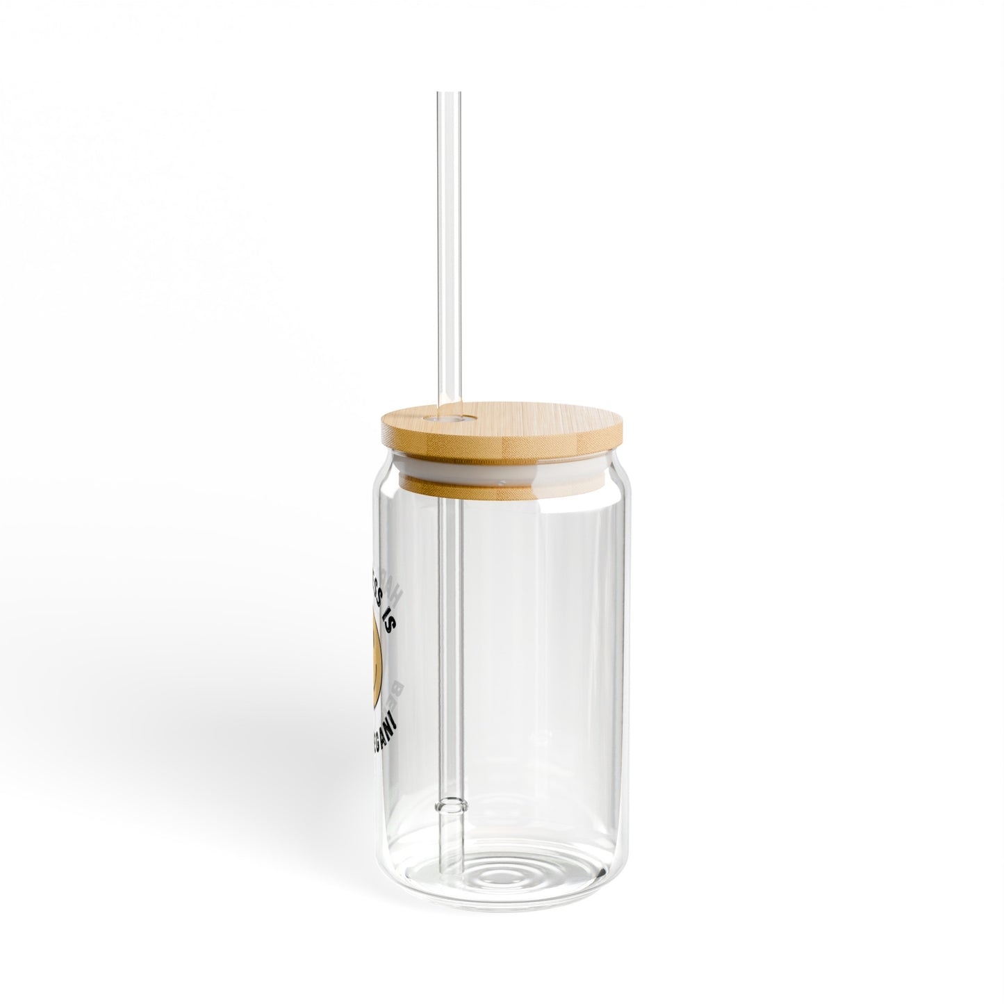 Happiness is Vegan - Sipper Glass, 16oz