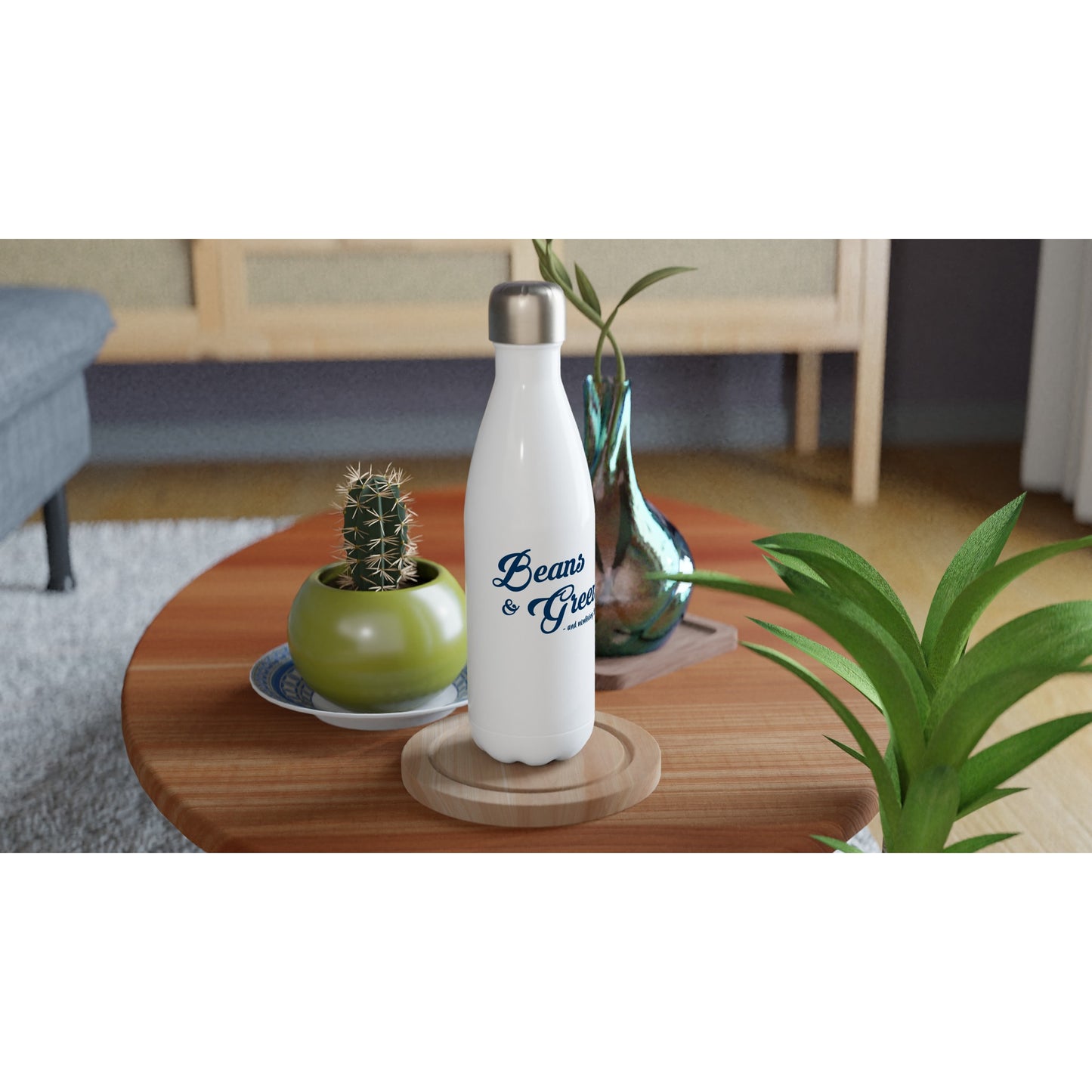 Beans & Greens 17oz Stainless Steel Water Bottle