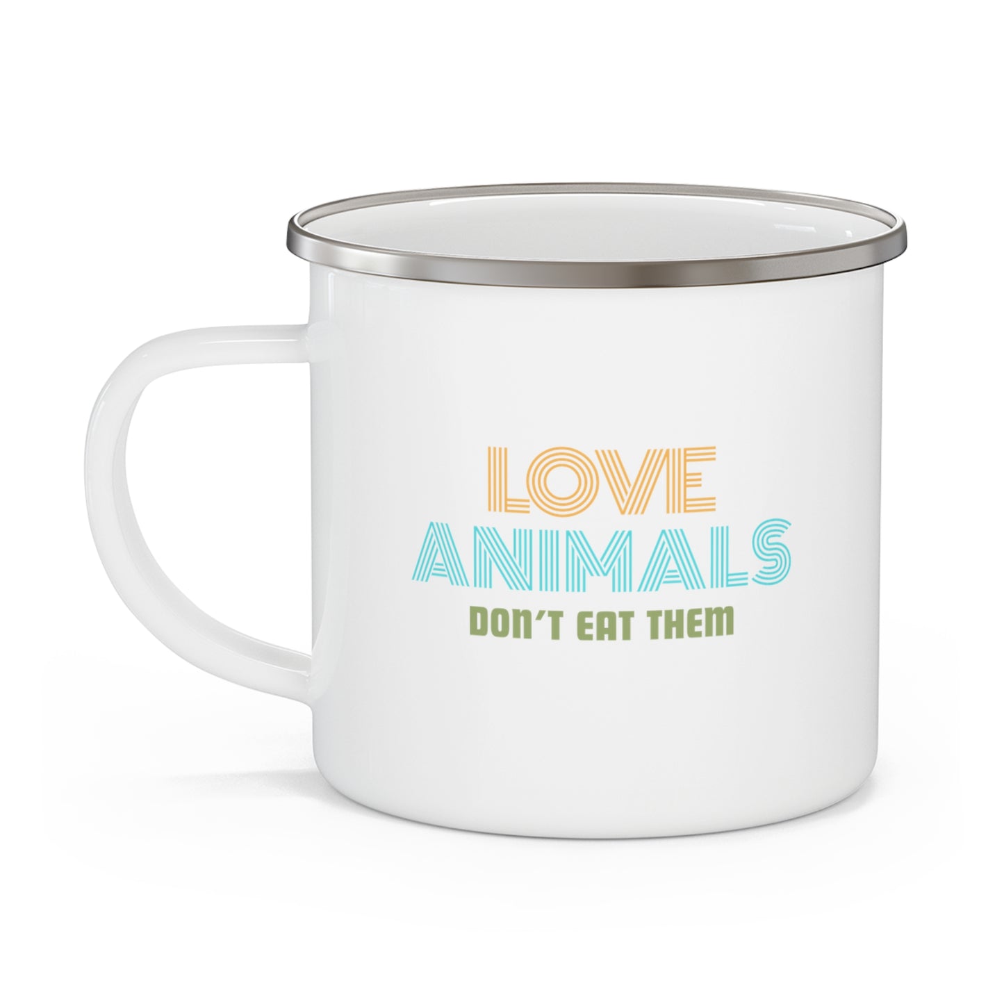 Love Animals, Don't Eat Them (Retro) - Enamel Mug