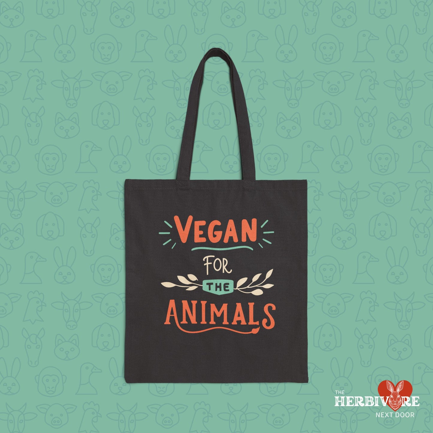 Vegan for the Animals Cotton Canvas Tote Bag