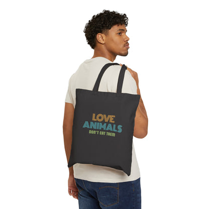 Love Animals, Don't Eat Them (Retro) - Tote Bag