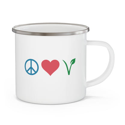 Peace Love Vegan - Enamel Mug