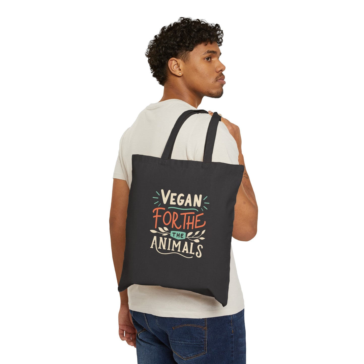 Vegan for the Animals Cotton Canvas Tote Bag