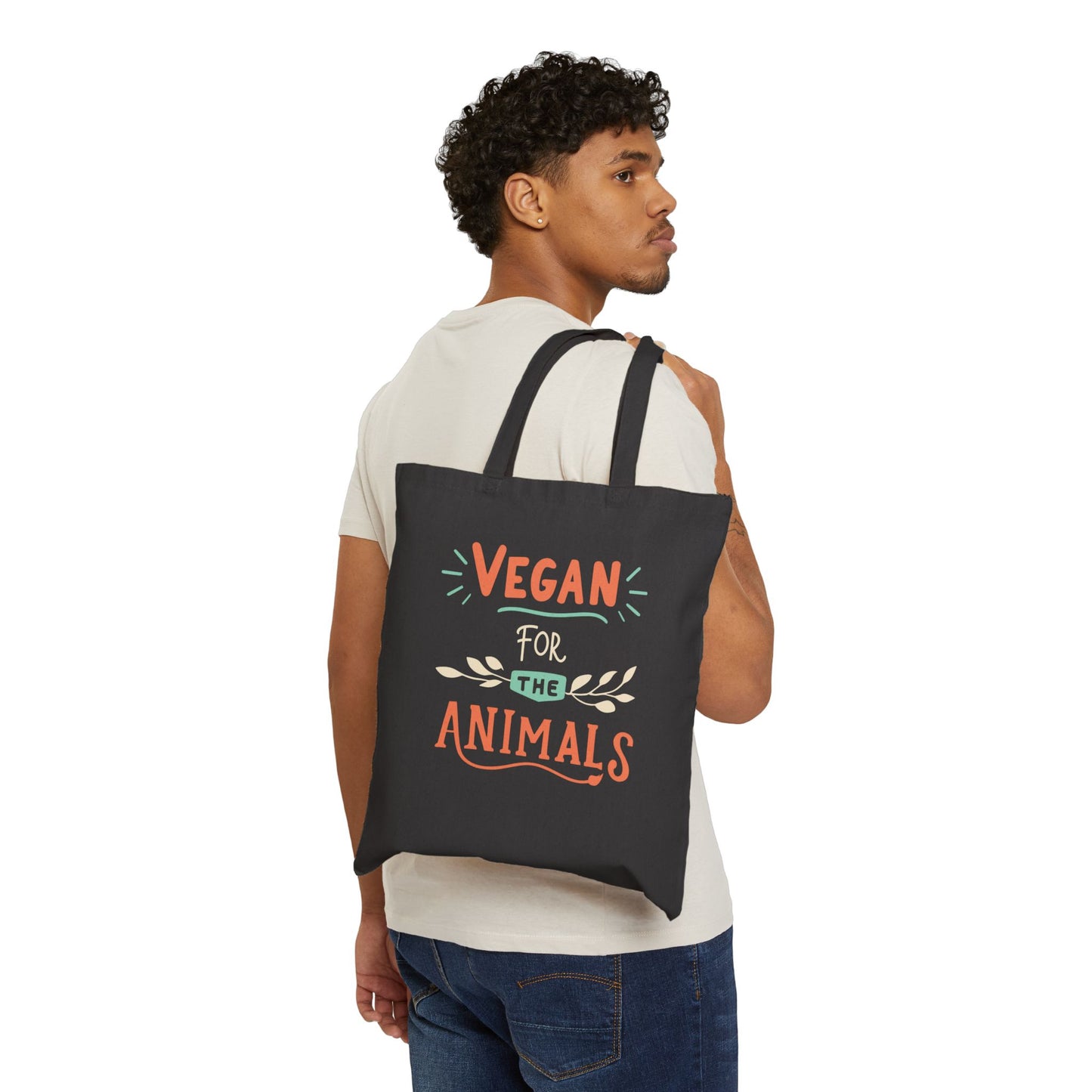 Vegan for the Animals Cotton Canvas Tote Bag