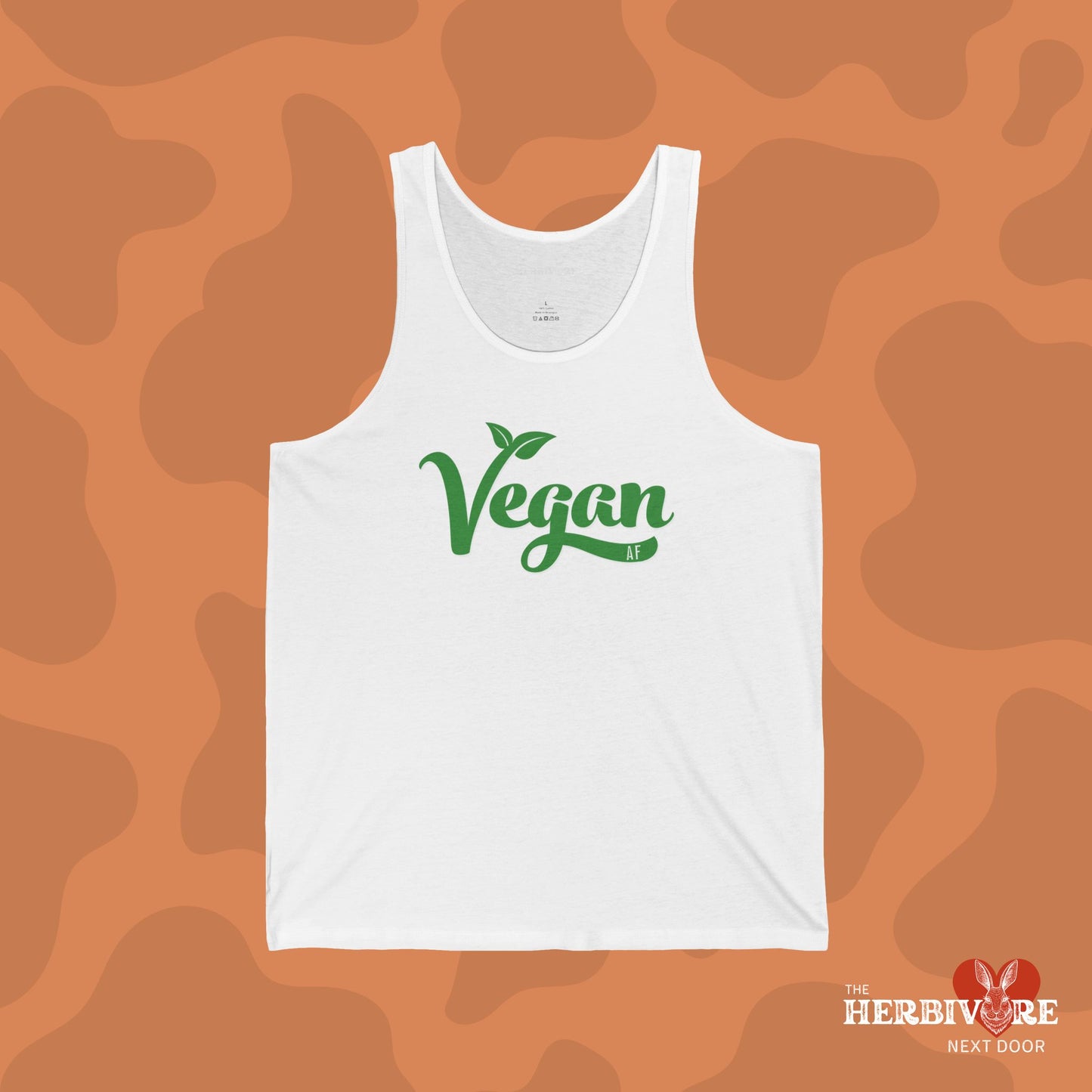 Vegan AF with Green font Unisex Jersey Tank