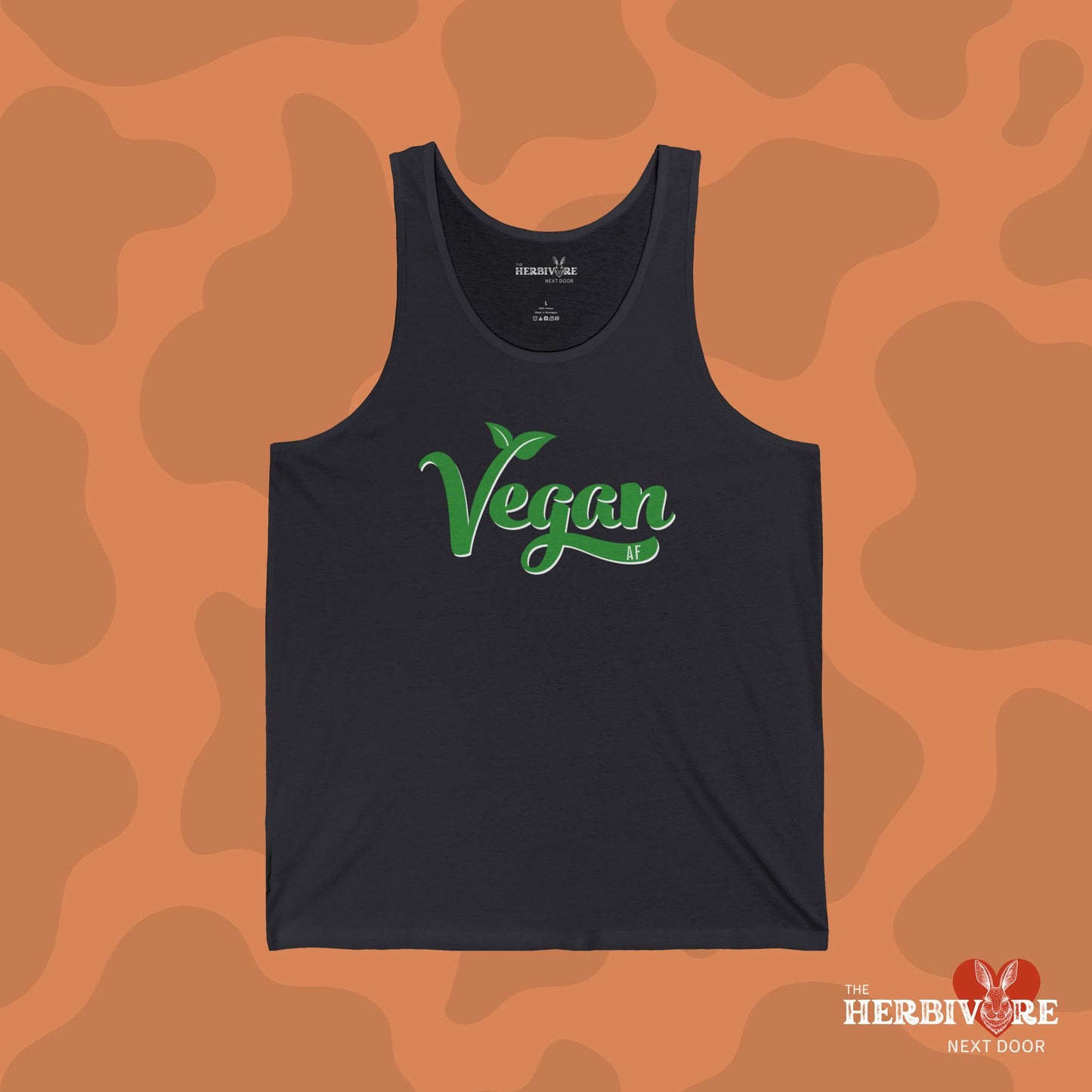 Vegan AF with Green font Unisex Jersey Tank