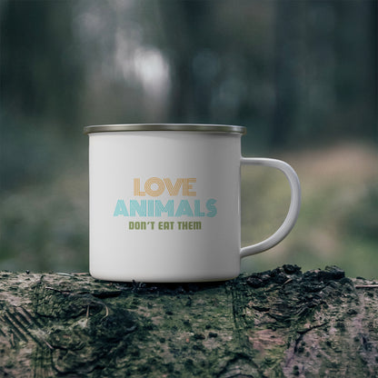 Love Animals, Don't Eat Them (Retro) - Enamel Mug