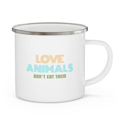 Love Animals, Don't Eat Them (Retro) - Enamel Mug