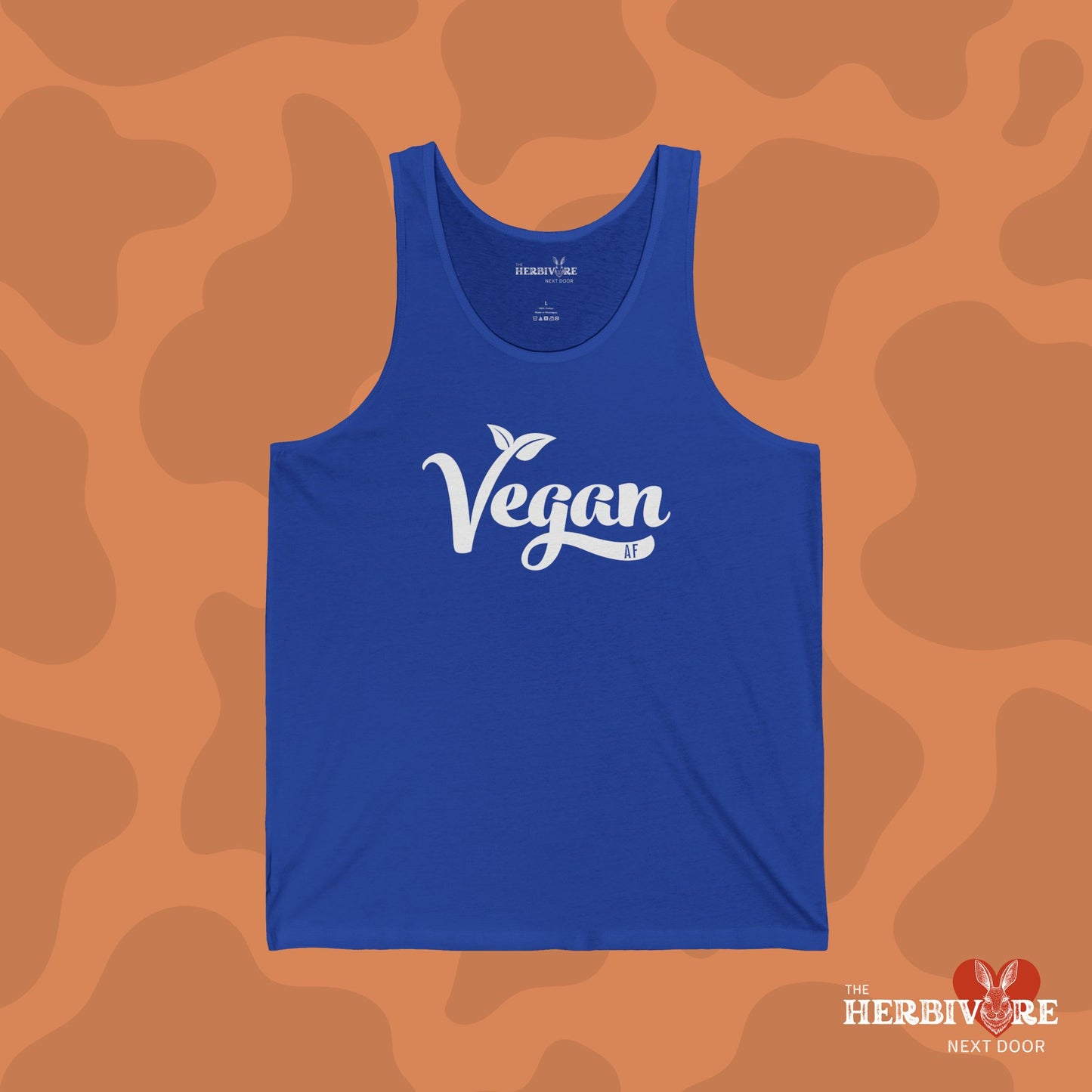 Vegan AF with White Font Unisex Jersey Tank