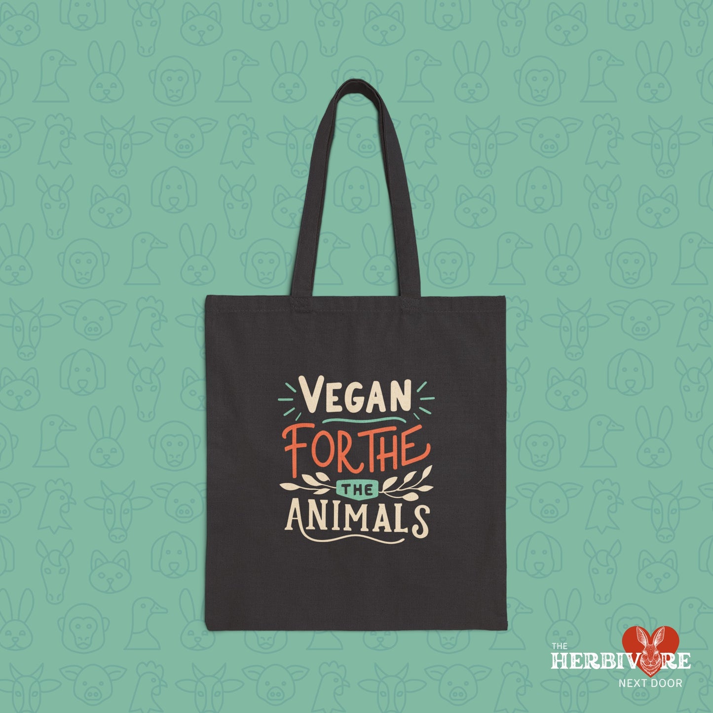 Vegan for the Animals Cotton Canvas Tote Bag