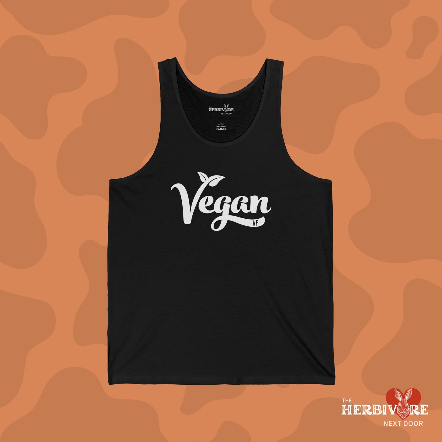 Vegan AF with White Font Unisex Jersey Tank