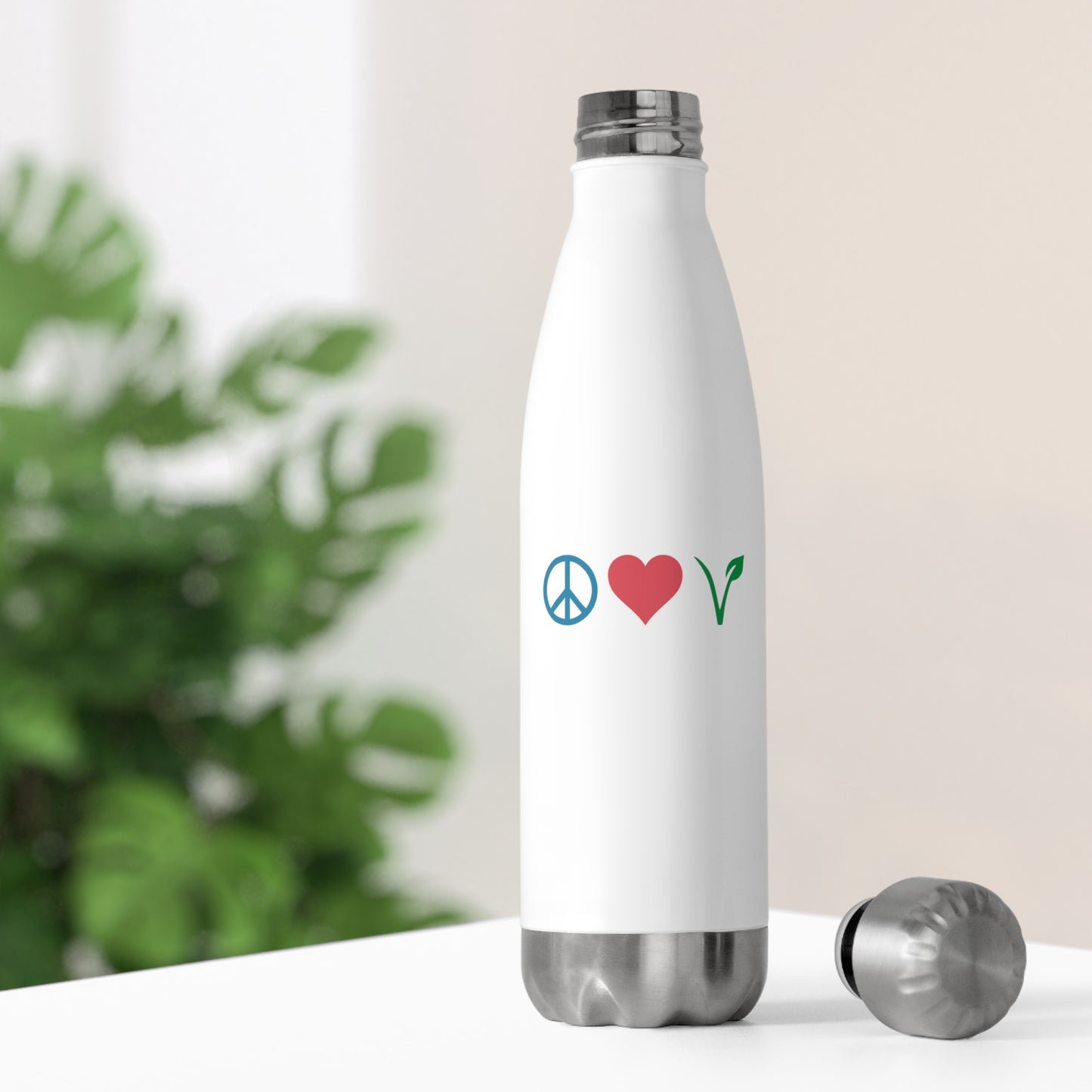 Peace Love Vegan - 20oz Insulated Water Bottle