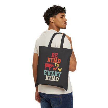 Be Kind Every Kind Cotton Canvas Tote Bag