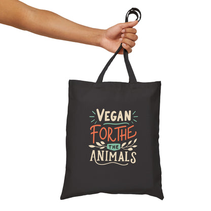 Vegan for the Animals Cotton Canvas Tote Bag