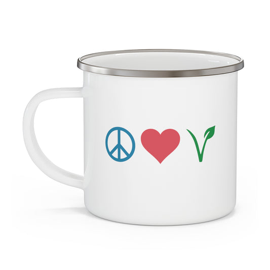 Peace Love Vegan - Enamel Mug