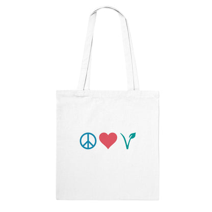 Peace Love Vegan Tote Bag