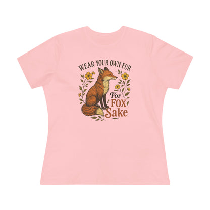 Women's Tee — "Wear Your Own Fur For Fox Sake" Vintage Fox Graphic T-Shirt