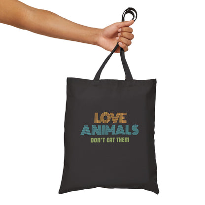 Love Animals, Don't Eat Them (Retro) - Tote Bag