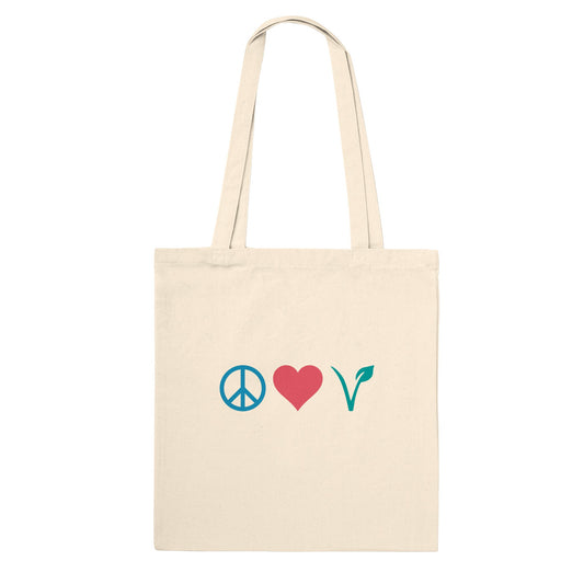 Peace Love Vegan Tote Bag