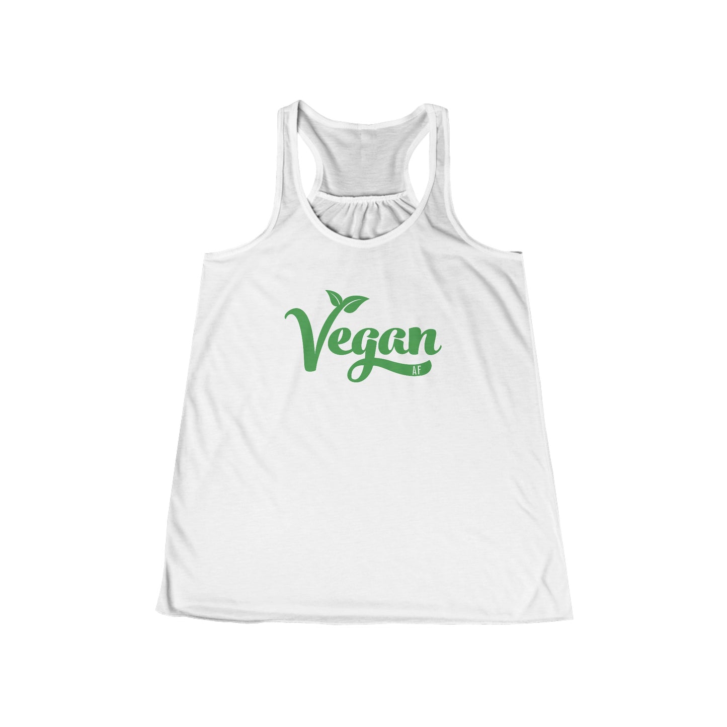 "Vegan AF" Women's Tank Top with Green and White Font (run small - order one size up from normal unisex)