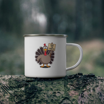 Save The Turkeys -  Enamel Mug