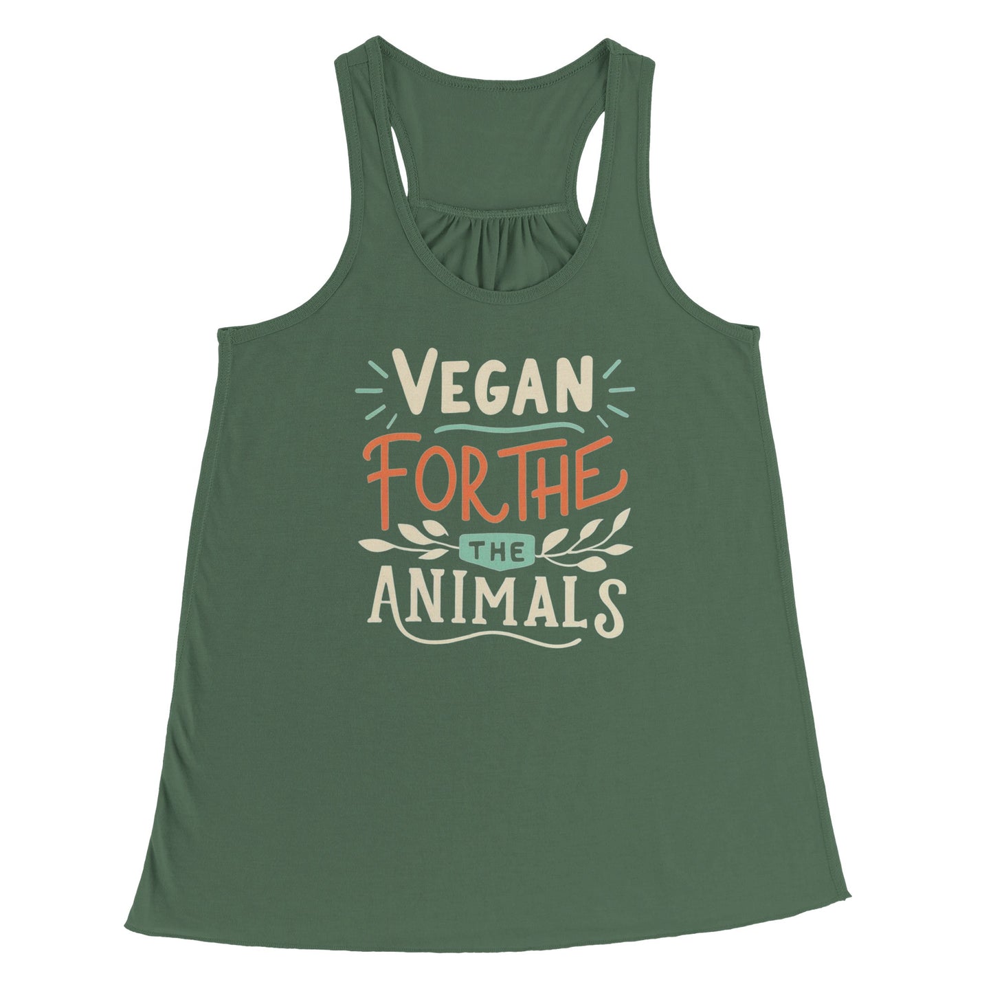 Vegan for the Animals - Women's Flowy Racerback Tank Top