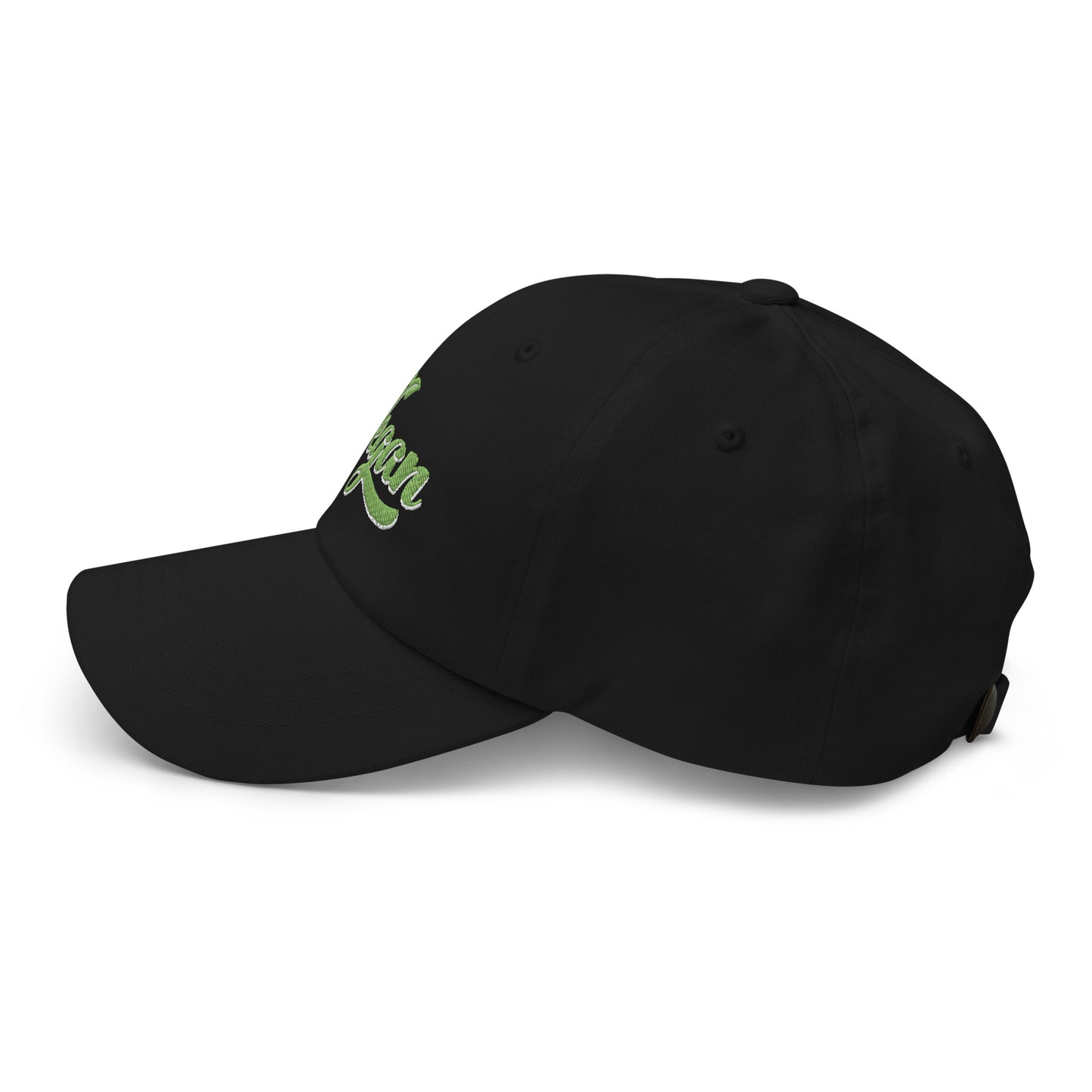 Vegan Hat / Cap With Premium Green and White Stitched Embroidery