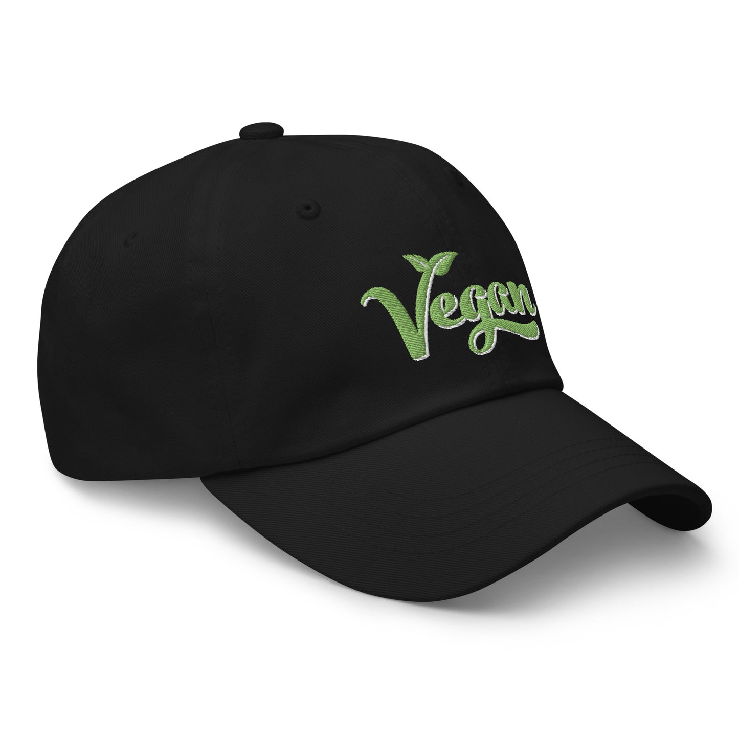 Vegan Hat / Cap With Premium Green and White Stitched Embroidery