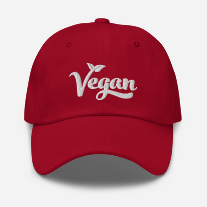 Vegan Hat / Cap With Premium White Stitched Embroidery