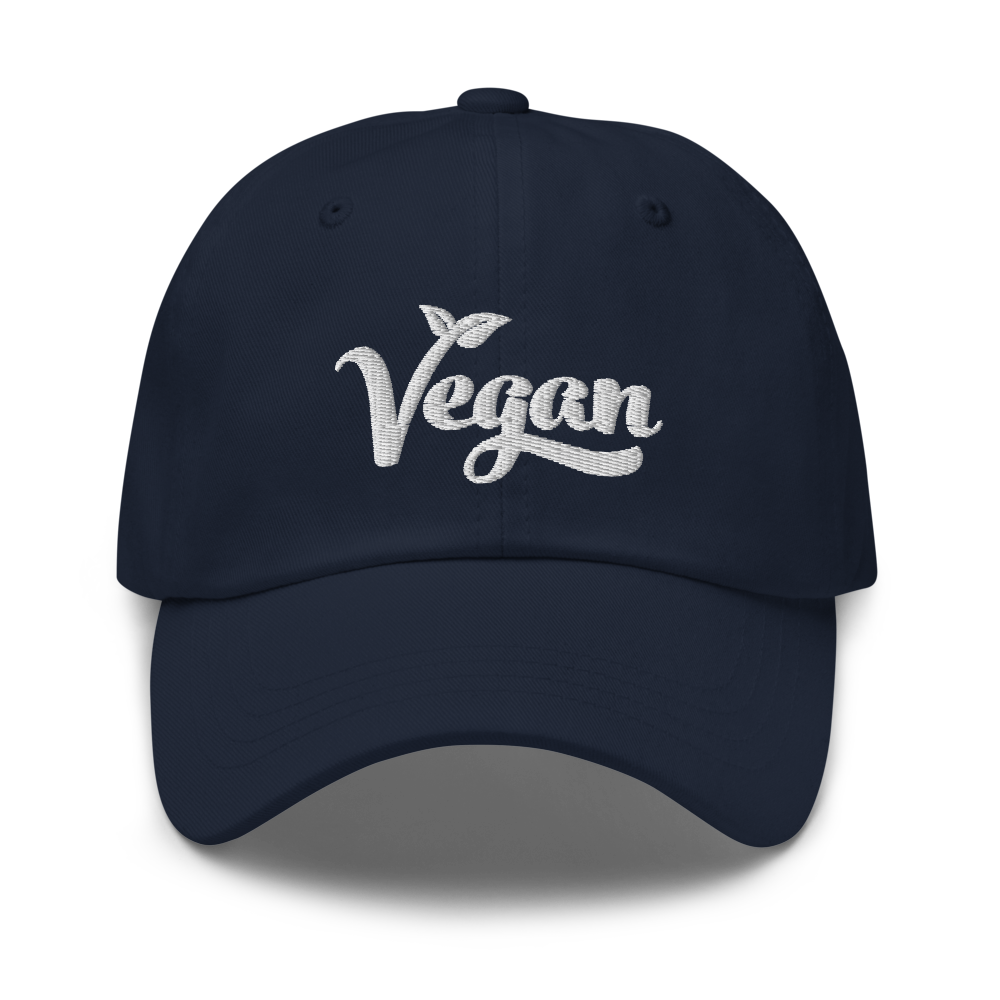 Vegan Hat / Cap With Premium White Stitched Embroidery