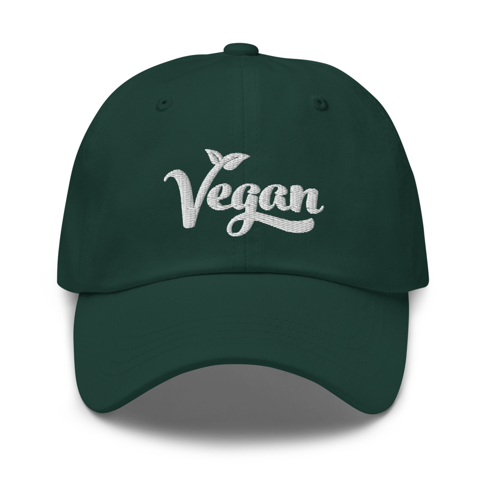 Vegan Hat / Cap With Premium White Stitched Embroidery