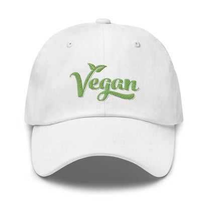 Vegan Hat / Cap With Premium Green and White Stitched Embroidery